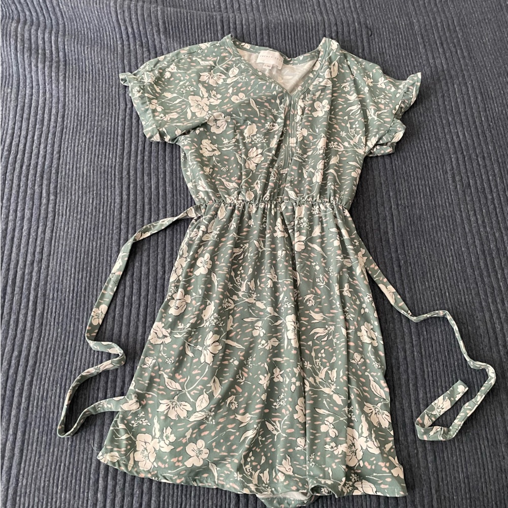 Floral patterned tie dress
